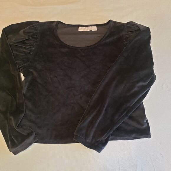 NWT Soft Velvet Long Puff Sleeve Top - Picture 4 of 6